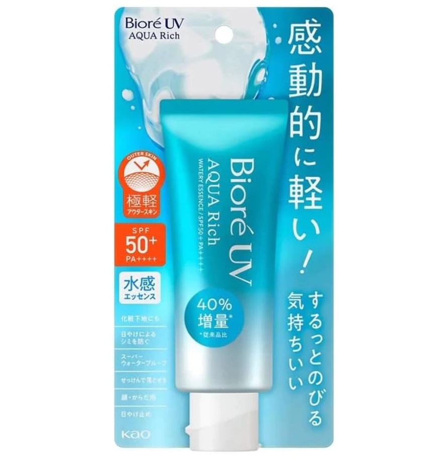 SaQraMart's tweet photo. ⭐Today's SaQra Mart Selection⭐
KAO Biore UV Aqua Rich Watery Essence SPF50+ PA++++
https://t.co/IybMC6b7pw
Super waterproof (confirmed by 80 minutes water resistance test).
Prevents spots and freckles caused by sunburn.
#kao
#biore
#bioreuv
#uv
#uvcare
#aquarich
#skincare https://t.co/6K4YNddkmN