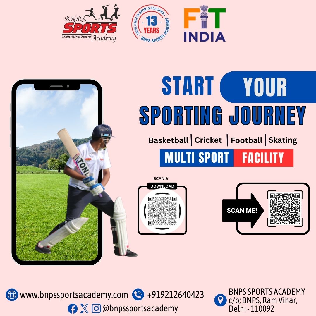 BNPSAcademy's tweet photo. Unleash Your Potential! Join our 4.8-star rated sports academy in East Delhi for expert coaching in Basketball, Cricket, Football &amp; Skating. 13 yrs of excellence! Call/WhatsApp +919212640423 to join! #SportsAcademy #EastDelhi #Coaching #sportsatbnps https://t.co/3sSmujIqJ9