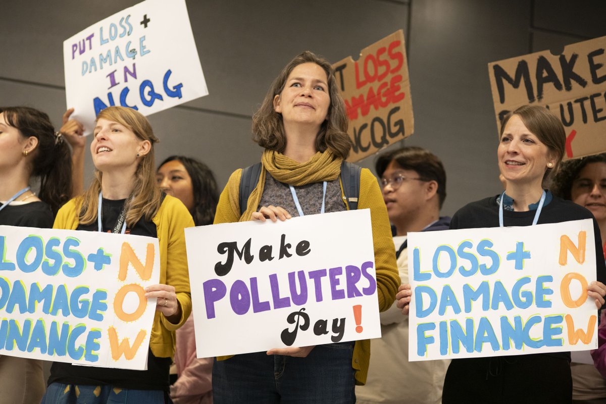 LossandDamage's tweet photo. "#PayUp, #PayUp, #PayUp for #LossAndDamage!" #CivilSociety heroes call for billions and not millions to fill the #LossAndDamage Fund NOW! Ahead of the last session of the Third and final day of the #Glasgow Dialogue on #LossAndDamage at the #BonnClimateConference https://t.co/twEzOZwlvz
