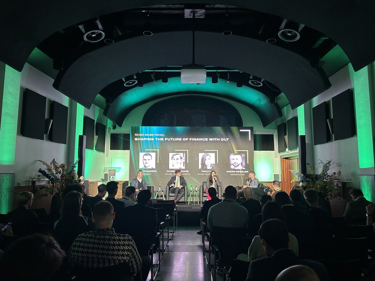 <a href="/BNPParibas/">BNP Paribas Group</a> <a href="/Citi/">Citi</a> <a href="/wirexapp/">Wirex</a> <a href="/Mastercard/">Mastercard</a> <a href="/sumsub/"></a> <a href="/FireblocksHQ/">Fireblocks</a> <a href="/adan_asso/">Adan</a> <a href="/intesasanpaolo/">Intesa Sanpaolo</a> <a href="/thenextweb/">TNW</a> <a href="/ingnl/">ING Nederland</a> <a href="/Bloomberg/">Bloomberg</a> <a href="/IstariVentures/">Istari Ventures |</a> <a href="/iobuilders/">iobuilders</a> <a href="/LSEGplc/">LSEG</a> <a href="/21co__/">Victoria Nuñez</a> <a href="/monerium/">Monerium</a> <a href="/BCBcrypto/">BCB Group</a> <a href="/robbehnke/">//Rob Behnke</a> <a href="/euronext/">Euronext</a> For our first panel today, we have experts <a href="/LucFalempin/">Luc Falempin</a> of <a href="/TokenySolutions/">Tokeny, an Apex Group company</a>, <a href="/charles_adams_/">Charles Adams</a> of <a href="/NickelDigital/">Nickel Digital Asset Management</a>, and Tracy Li of <a href="/IstariVentures/">Istari Ventures |</a> discuss “Shaping the Future of Finance with #DLT” moderated by <a href="/adegeler/">Andrii Degeler</a> of <a href="/thenextweb/">TNW</a> 🎙️
