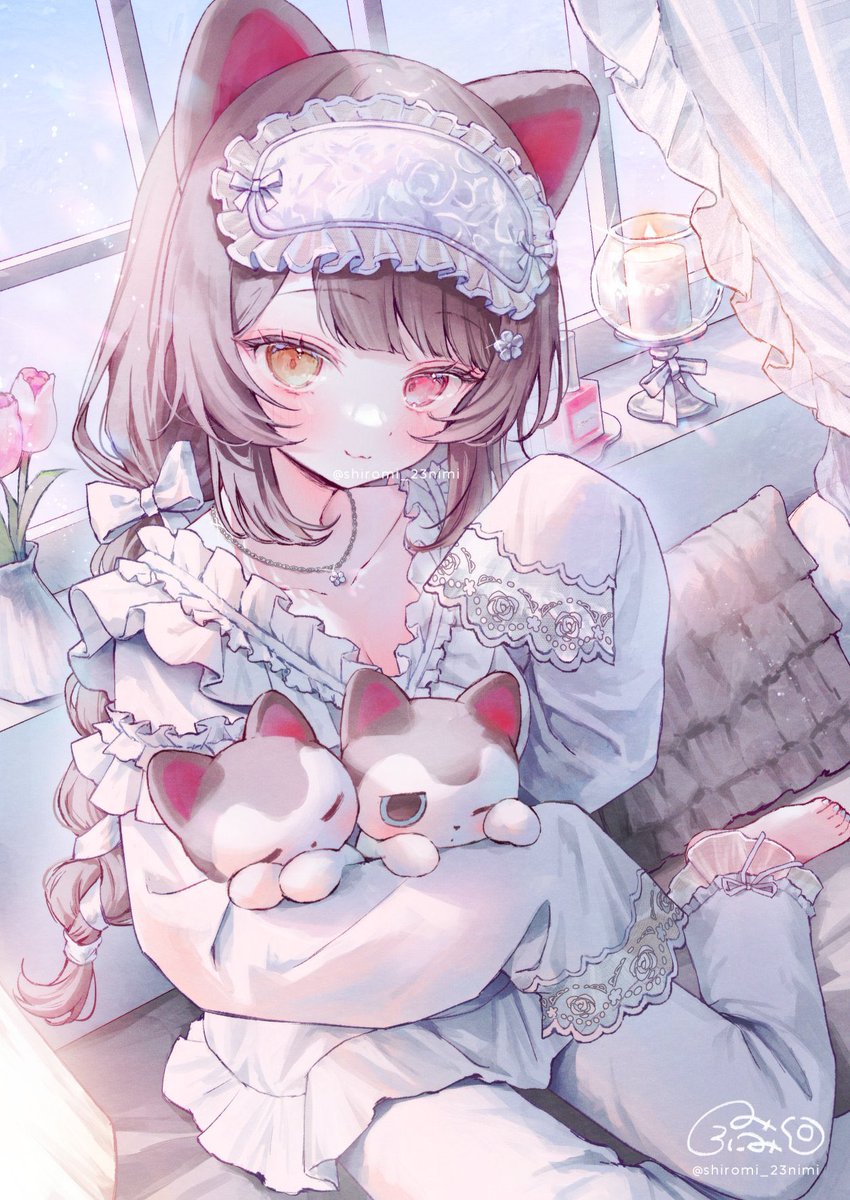 inui toko 1girl solo long hair looking at viewer blush smile brown hair