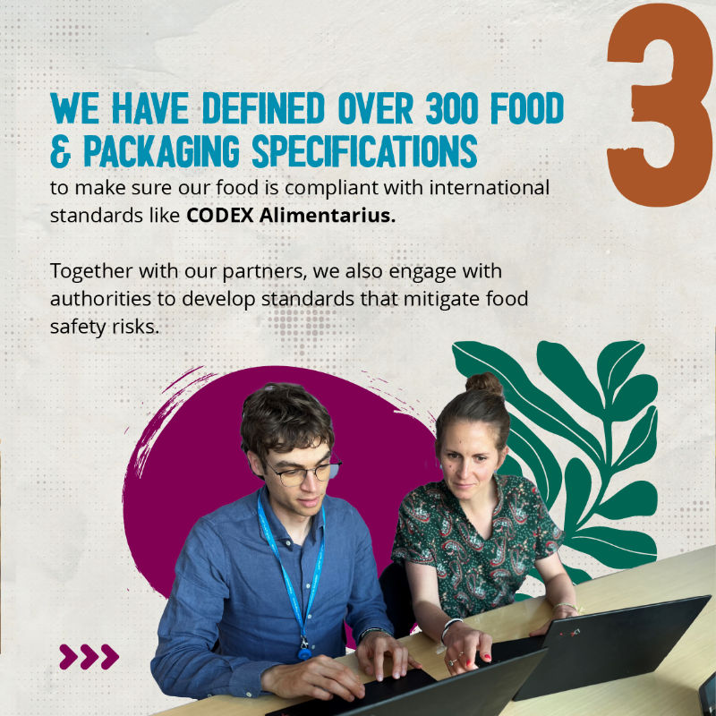 WFPSupplyChain's tweet photo. Ensuring safe &amp; nutritious food is fundamental to @WFP’s mission, not only on this #WorldFoodSafetyDay but every day 🌾🌍

👉🏽 Here are 5⃣ things you need to know about our efforts to create a strong safety culture across our operations &amp; maintain trust with the people we assist.
