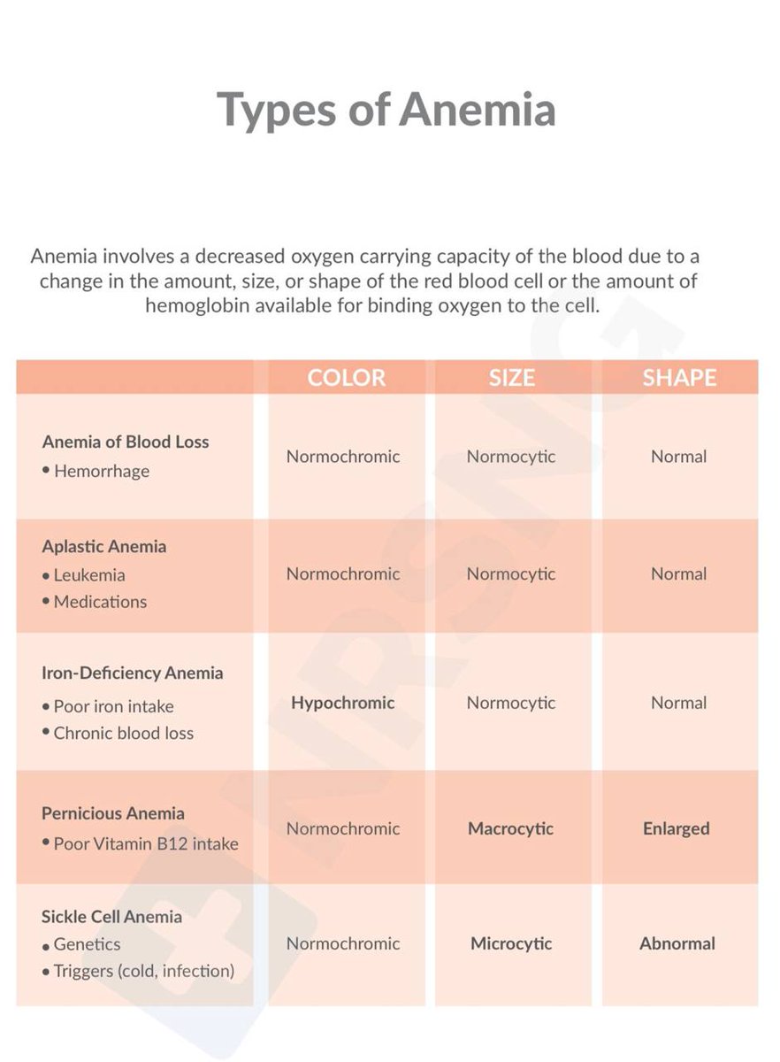 pharmahub_'s tweet photo. 🩸 Types Of Anemia https://t.co/bNKMKjVK74