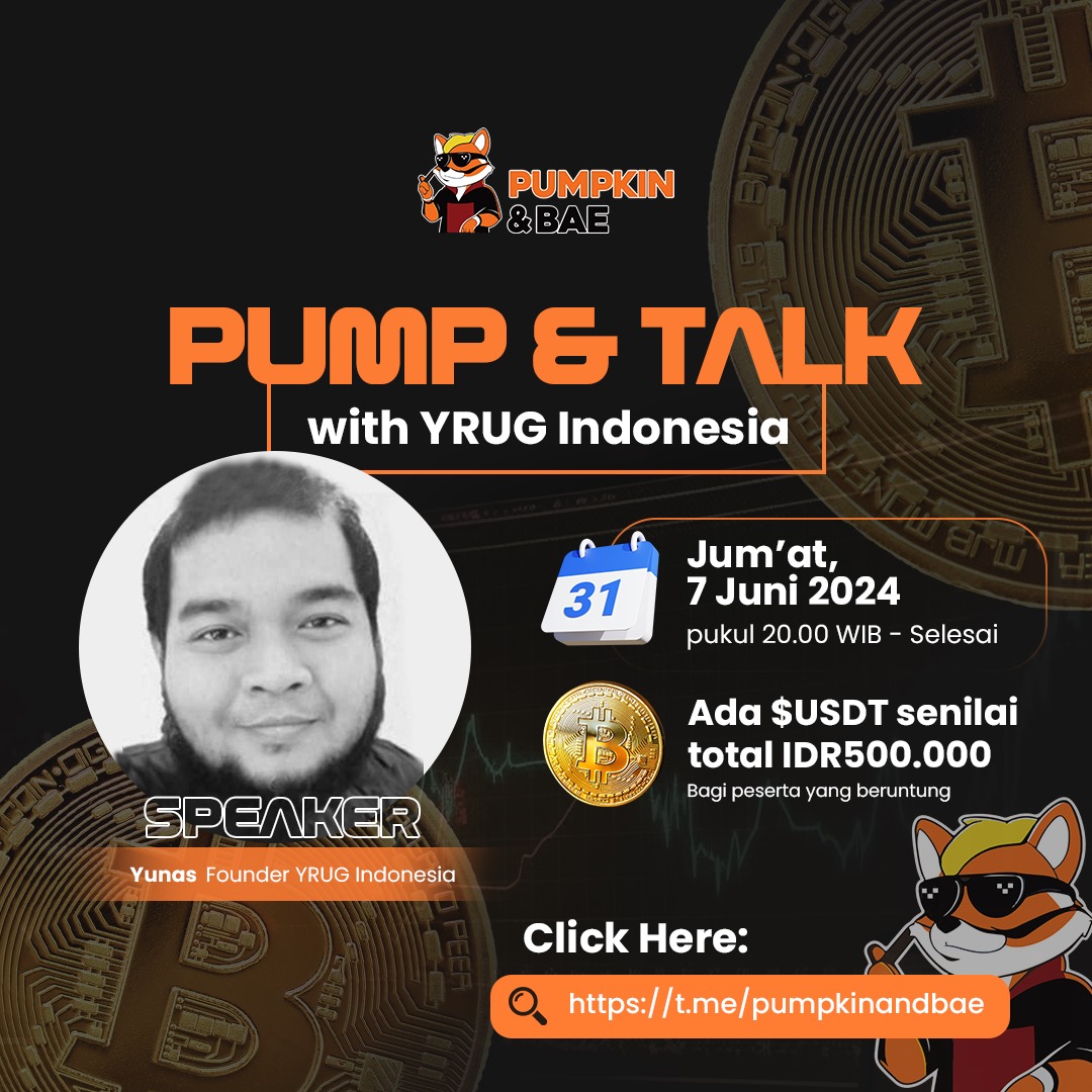 PumpkinandBae's tweet photo. PUMP &amp; TALK WITH YRUG INDONESIA COMMUNITY!

Hi Pumpkin Squad,
yuk kita ngobrol seru lagi, kali ini bareng komunitas kripto paling aktif nih.

#ama #pumpandtalk #crypto #cryptocurrency #community #cryptocommunity #bitcoin #btc #askmeanything https://t.co/GYa8AmTsEV