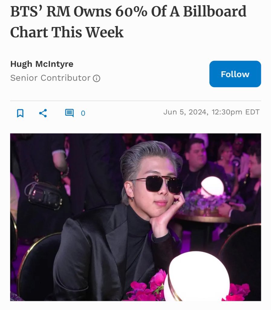 sleepinginsilk's tweet photo. “ BTS’ RM owns 60% of A Billboard Chart This Week ” https://t.co/9ysX0tKBZx