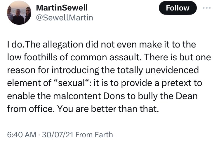 AlannahJeune's tweet photo. @AndrewGraystone @synod A tiny selection of tweets from Mr Sewell talking about my case of sexual assault/harassment by Martyn Percy. This is how Mr Sewell treats women who speak up. Safeguarding in the church will not improve while men like Mr Sewell harass victims to support their powerful friends. https://t.co/qZ8KhlDL9T