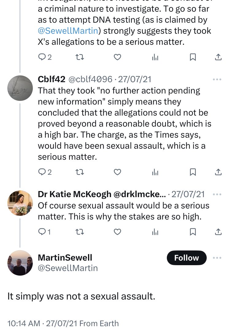 AlannahJeune's tweet photo. @AndrewGraystone @synod A tiny selection of tweets from Mr Sewell talking about my case of sexual assault/harassment by Martyn Percy. This is how Mr Sewell treats women who speak up. Safeguarding in the church will not improve while men like Mr Sewell harass victims to support their powerful friends. https://t.co/qZ8KhlDL9T