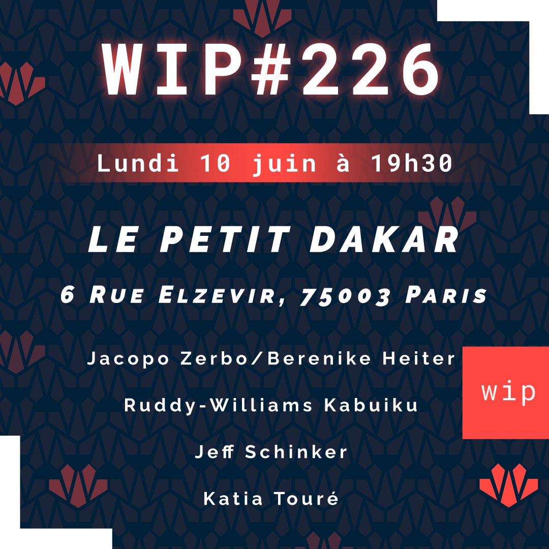 agencewip's tweet photo. #alertetalents:4 auteurs viennent nous lire les extraits de la #litterature en #workinprogress ce lundi:#jacopozerboBerenikeheiter, #ruddywilliamskabuiku,#jeffschinker, #katiatoure-cc @jeannieraymond,@elizaza6,@soniarolley, @BeauchefVictor,@KarimMiske,@Jachonov, @KarthalaEdition https://t.co/xzY9W2Qh4G