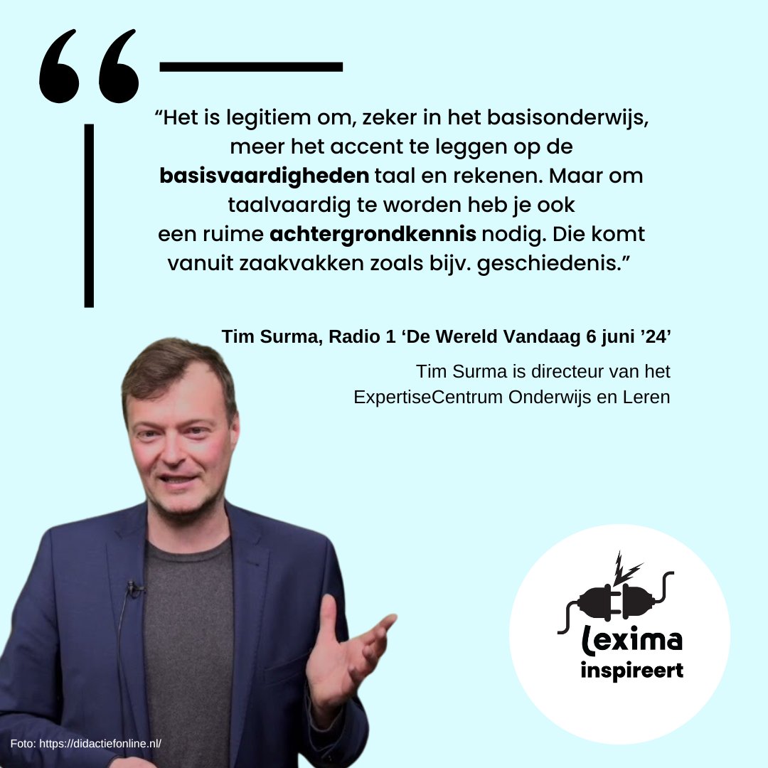 Tim Surma sprak op Radio 1 over het belang van de basisvaardigheden taal en rekenen in combinatie met een brede achtergrondkennis via zaakvakken voor een beter tekstbegrip. Lexima #Schoolsupport #basisonderwijs #basisvaardigheden #achtergrondkennis   👉  bit.ly/3XdJkct