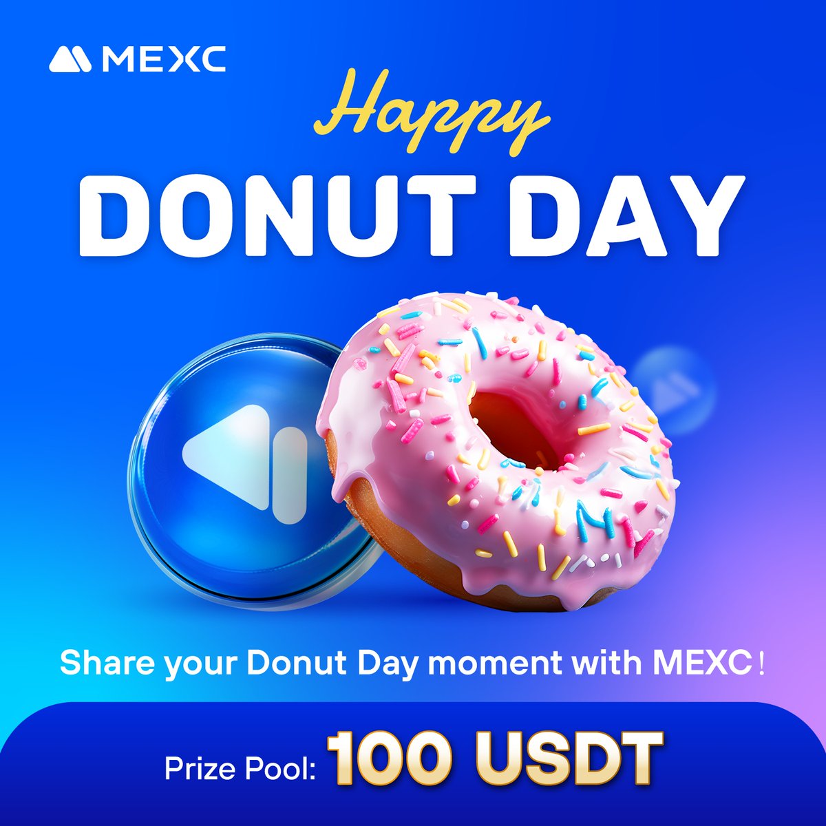 🥳Happy #DonutDay from #MEXC!

Share your donut moments with #MEXC using #MEXCDonutDay and let's spread the sweetness together! 🍩

Enter now!👇
forms.gle/fX2nkSfbHD4Tkb…