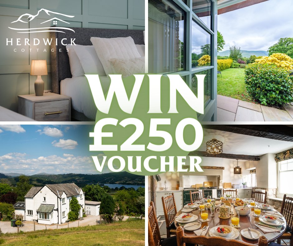 🎉It's Giveaway Time!🎉

We're excited to offer a £250 voucher to use on our site!😆 Head over to our Facebook to enter! facebook.com/herdwickcottag…

Thank you for being part of the Herdwick Cottages family👨‍👩‍👧‍👦 We're excited to see who wins! Good luck from all of us at HQ!🍀