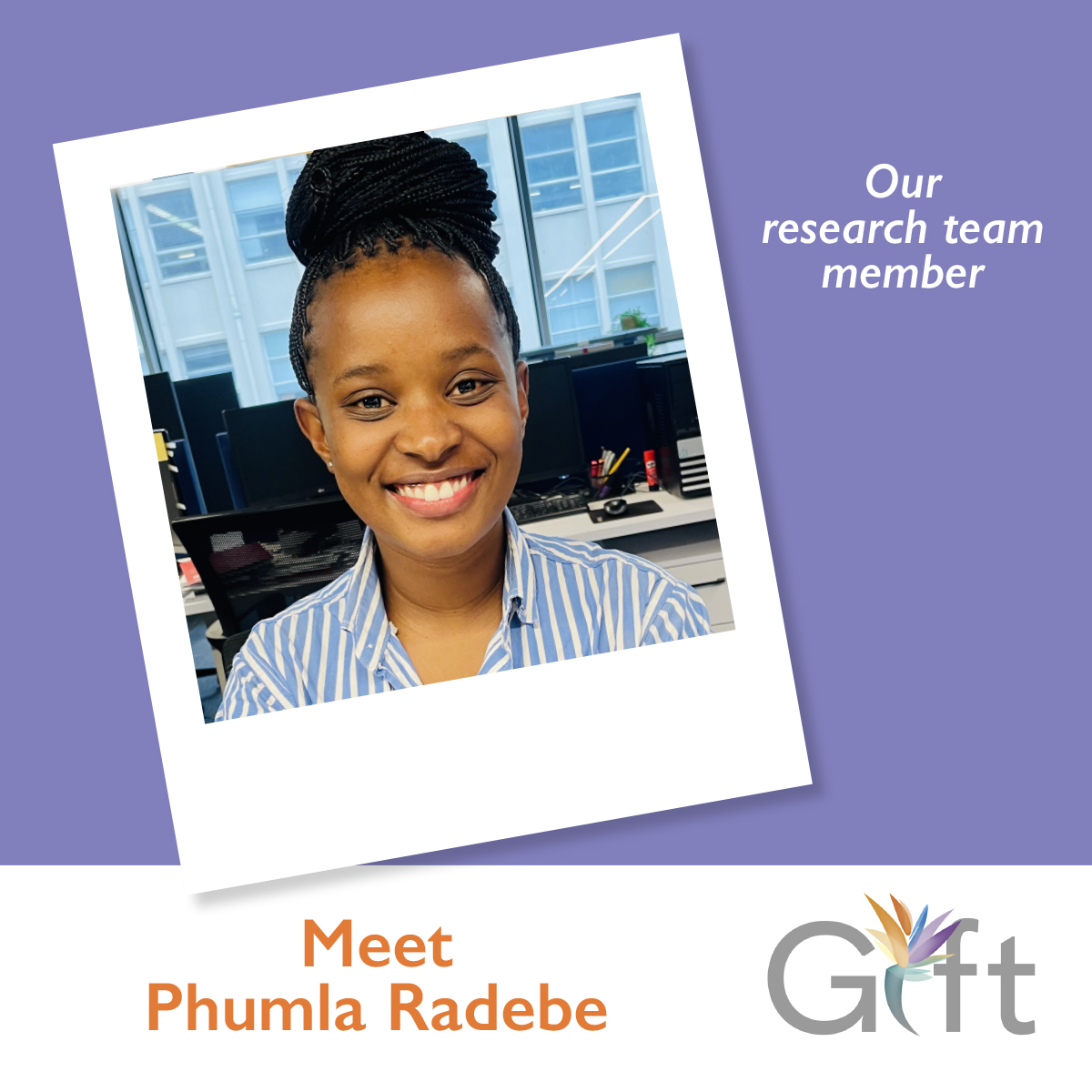 GIFT_for_Africa's tweet photo. Introducing Phumla Radebe from the GIFT team! Phumla, a PhD student, is researching how IL-1a and IL-1b can identify women with asymptomatic STIs or BV. She's also focused on SAHPRA approval and device accuracy trials. Excited to have her on board!

#GIFTProject #WomensHealth https://t.co/Q2ZE1Mbm6E