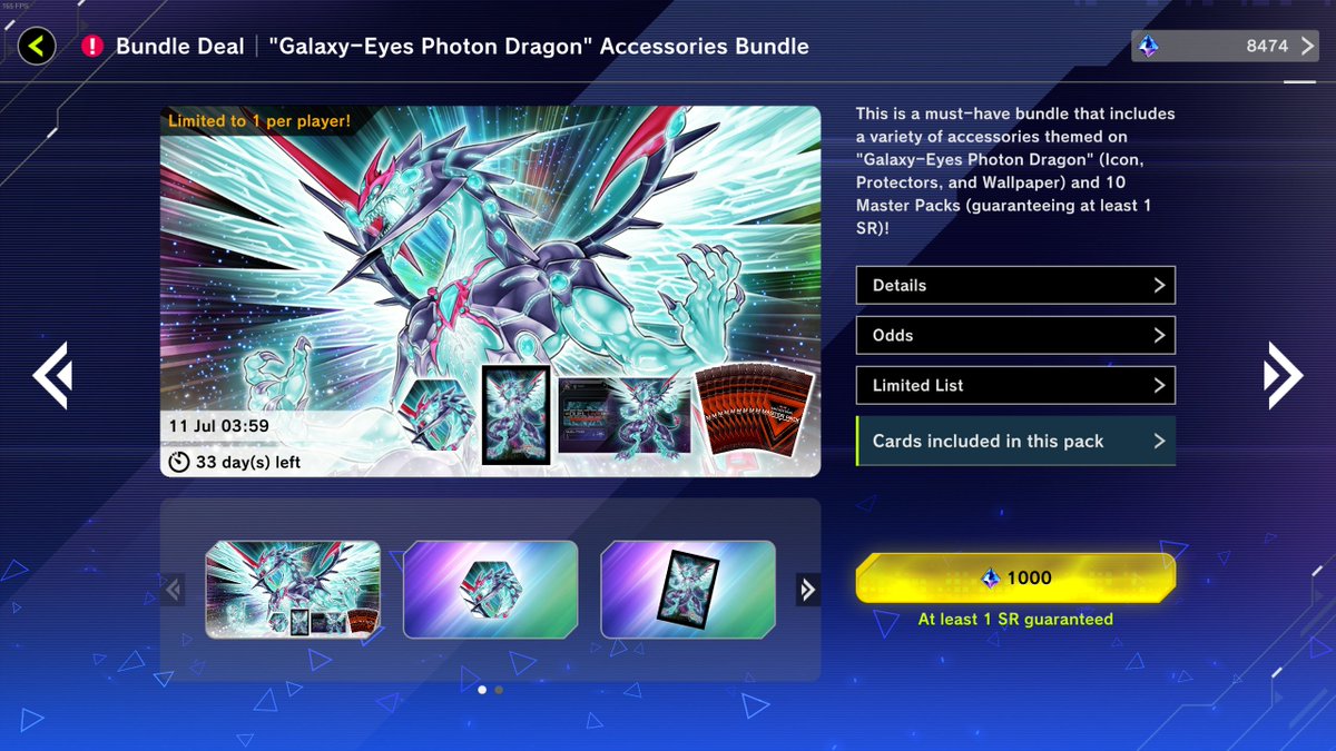 NEW BUNDLE: Get 10 Master Packs, as well as an Icon, Wallpaper and Card  Sleeves themed around "Galaxy-Eyes Photon Dragon" for 1000 Gems!  #MasterDuel #YuGiOh #YuGiOhMasterDuel #