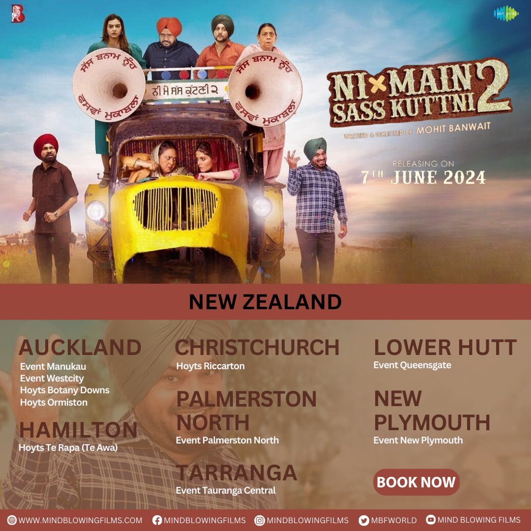 MBFWorld's tweet photo. New Zealand! #NiMainSassKuttni2 in cinemas now! Checkout the cinema list! Book your tickets now
#banwaitfilms #saregamapunjabi @YoodleeFilms #fivewoodmedia1 #mdnentertainment @OmjeeGroup #munishomjee
#PunjabiMovie #funnymovie #comedydrama #Anitadevgan #tanvinagi #mehtabvirk https://t.co/jyayJ1LV1w