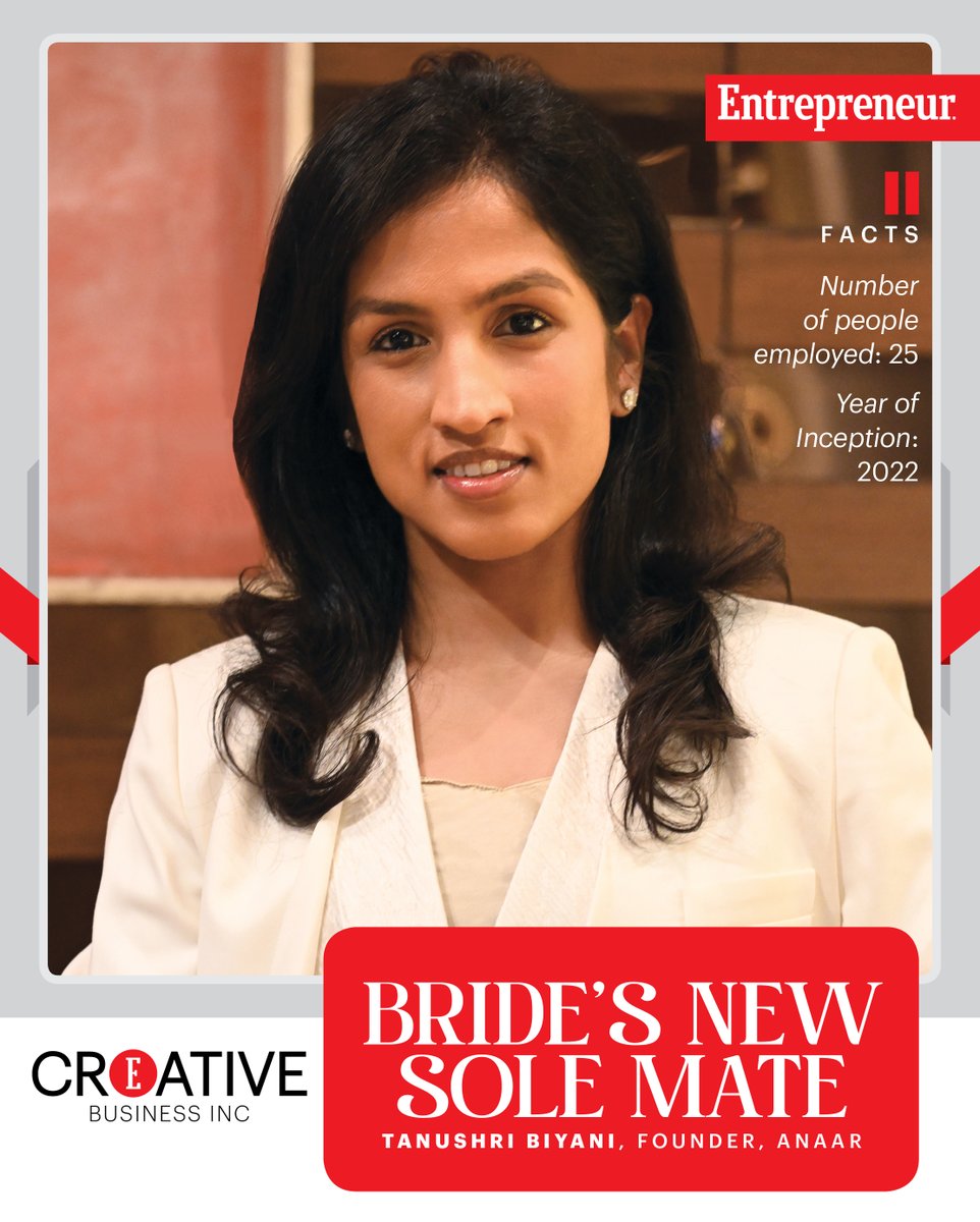 EntrepreneurAPJ's tweet photo. #CreativeInc Anaar, founded by Tanushri Biyani, takes a unique approach to bridal footwear.
Read the story: https://t.co/kqVuVWFAS5
#BridalFootwear #CustomerNeeds #InnovativeDesign #HandcraftedSneakers #BridalAttire #SupportiveFootwear #AllDayComfort #FootwearInnovation #BiyaniInspiration #AnaarDesigns