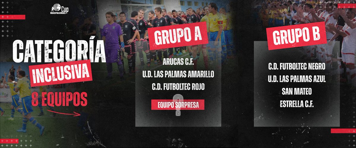 ⚽ ¡Categoría 𝗜𝗡𝗖𝗟𝗨𝗦𝗜𝗩𝗔! 💥

Va a ser una jornada muy bonita y que recordaremos 😍 #MaspalomasCup24. ¿A quién van a animar ustedes? ¡Les leemos en los comentarios! 👀📲

¡Mucha suerte a todos! 🍀