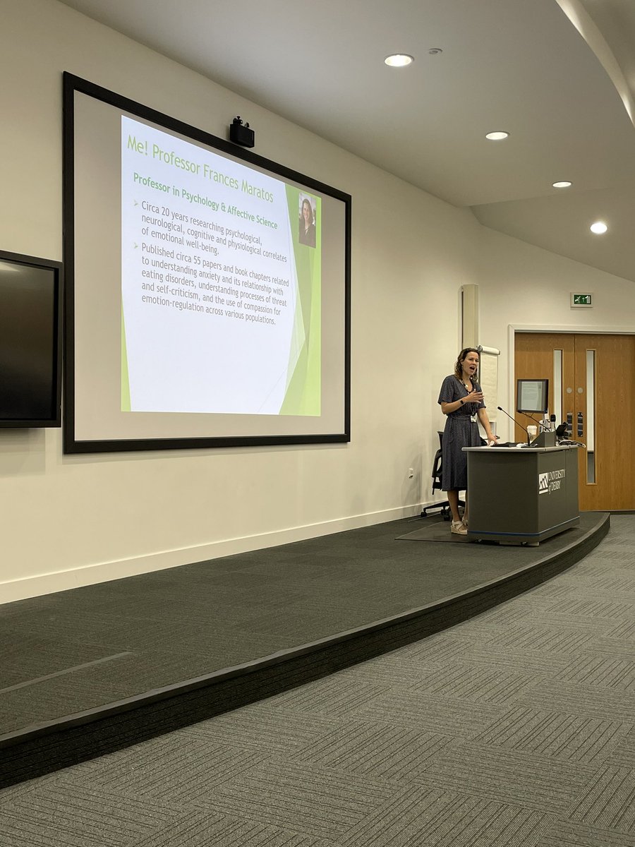 SCDerbyuni's tweet photo. Great kick off to the MEdu conference  with a keynote by Prof Frances Maratos. Sobering statistics about mental health in education but wonderful to hear about potential strategies to reduce this @UoDPrimaryITE https://t.co/cWSLj8QEKv
