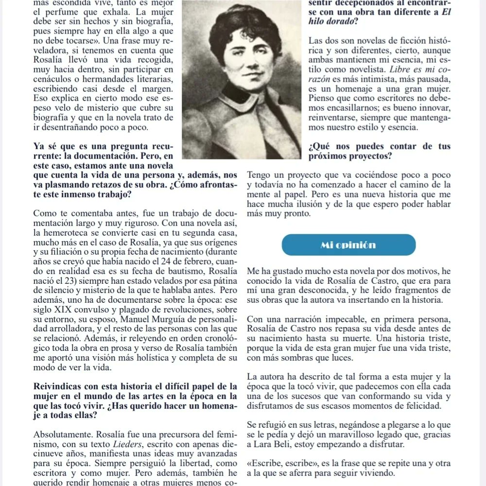 Leer "Libre es mi corazón", todo un descubrimiento. Entrevistar a Lara Beli, un placer. 
Pasar Página 74⬇️
drive.google.com/file/d/1lOBZlJ…