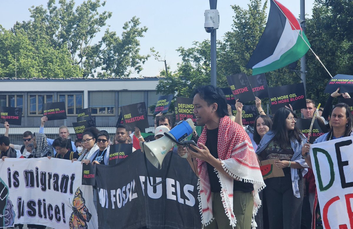 AsianPeoplesMvt's tweet image. Jax Bongon of @IbonInternatl dropping truth bombs exposing the US and their cohorts for fueling the war and environmental destruction in Palestine and other parts of the world. 
#DefundGenocide
#KickBigPollutersOut