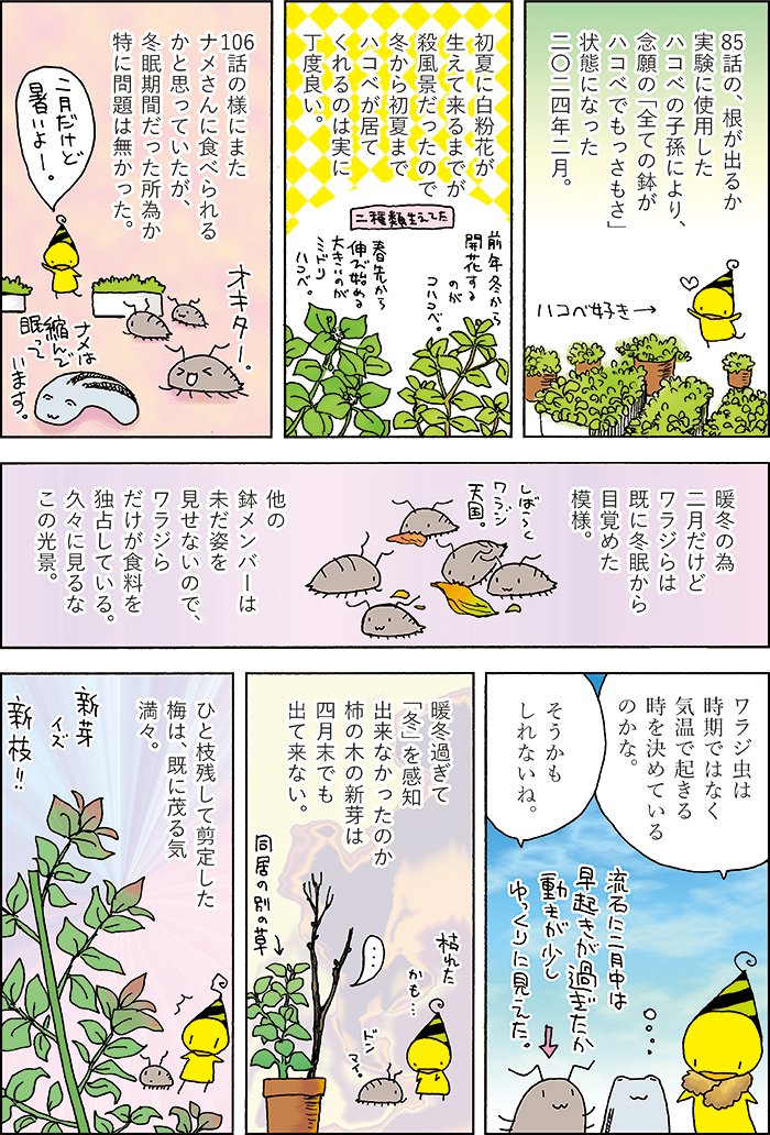 あなたのサークル「瓶詰天獄・人形地獄」は、コミックマーケット104で「月曜日 東地区 "w" ブロック 02b」に配置されました!コミケWebカタログにてサークル情報ページ公開中です! https://t.co/K2ntoHSJix #C104WebCatalog 

この辺りまでを収録したワラジ虫観察本五集目を作ろうと思います。 