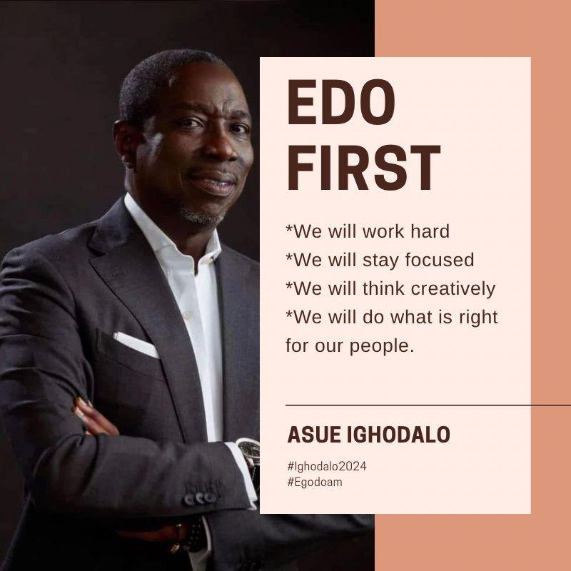 ojoblessing031's tweet photo. The Candidate of the People's Democratic Party (PDP),  Dr. Barrister Asuerinme Ighodalo 
Has come to Deliver 👌 he has come to lead us 
We will work 
We will stay focused 
We will think creatively 
We will do what is right for our people
#AsueOgie2024 ighodalo https://t.co/rj4rmSMq6i