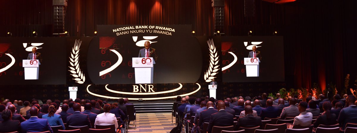 CentralBankRw's tweet photo. HAPPENING NOW!!!

Governor @rwangombwajRW:  "I am deeply honored to welcome our distinguished guests, especially our esteemed international and regional guests that have travelled from far to be with us. Your presence underscores the global nature of central banking and the importance of international collaboration in achieving shared economic goals."

#BNR60 
#BNR60Conference 
#BNREngage 
#KnowYourCentralBank