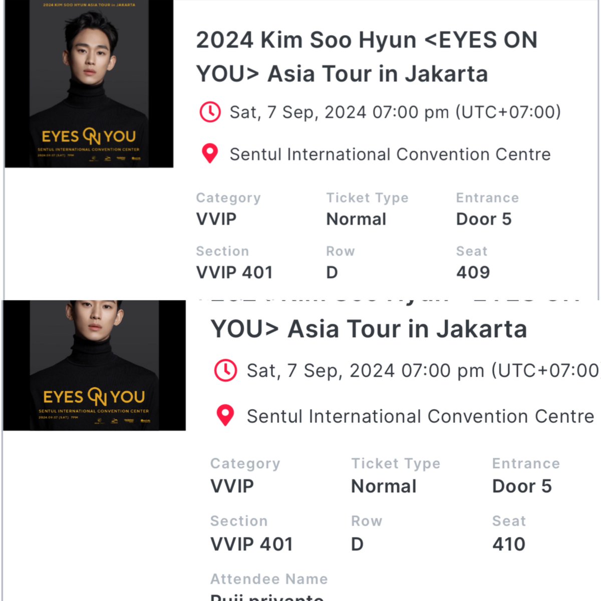 puuddd's tweet photo. WTS Kim Soo Hyun VVIP tixx (duduk sebelahan yaa) 🥰

Serious buyer boleh chat DM! https://t.co/M1fsVvnXA7