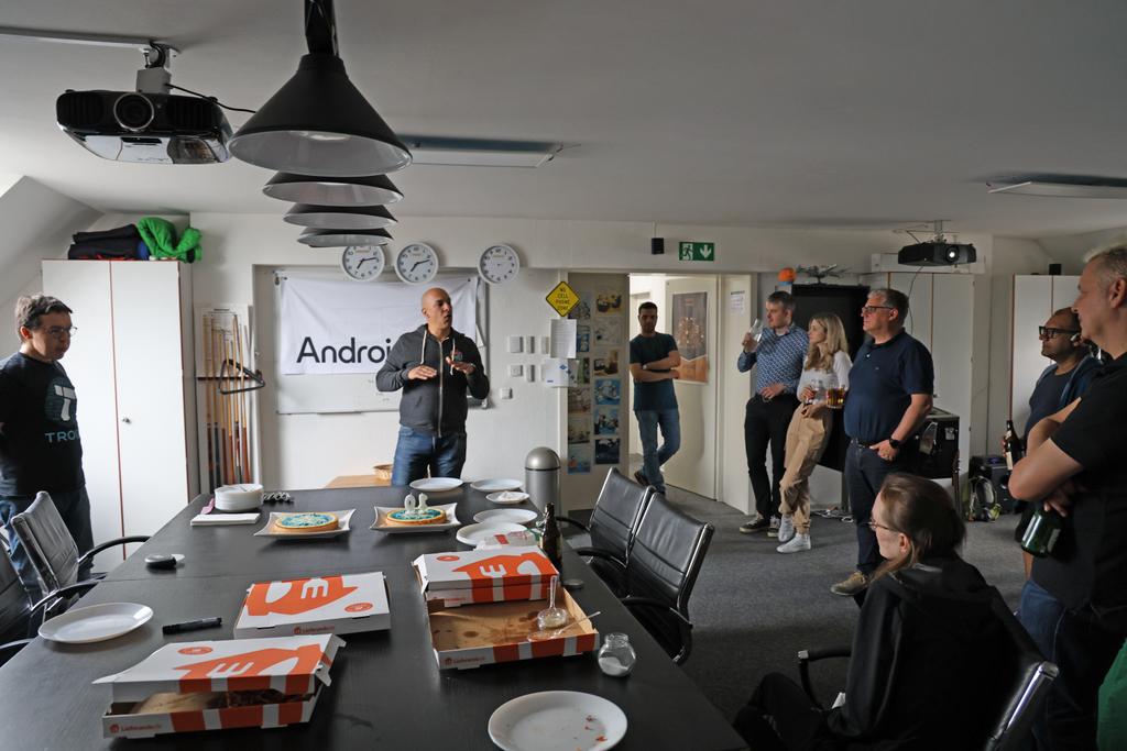 troido's tweet photo. Kubernetes turned 10, so we threw it a nerdy birthday bash with pizza, beers, and special Kubercakes here at Troido! 🎂🎉 Huge thanks to Randy Gupta for the amazing insights and to GDG Düsseldorf for organizing. #Kubernetes #GDGDüsseldorf https://t.co/aFasnRGcUn
