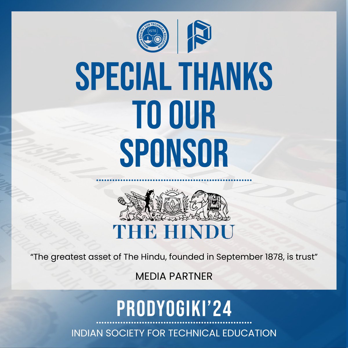 IsteNith's tweet photo. We're immensely grateful to The Hindu for supporting our event and partnering with us. We look forward to collaborating with the team again. https://t.co/21x8XsQ2Ol
