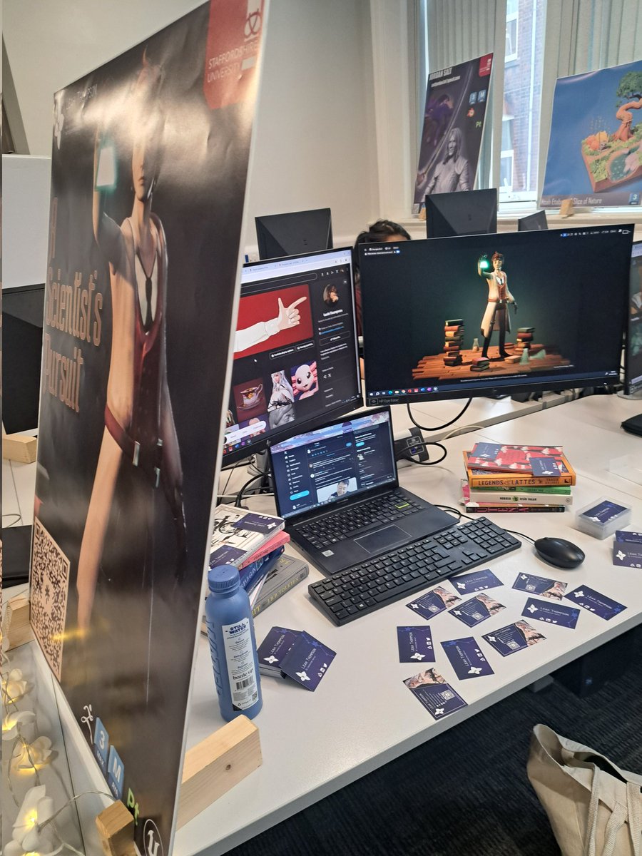 pearlescentlily's tweet photo. And we're set!
Come find me at GradEX 24 @ Staffordshire Uni today in A013 to see my silly little science boy!
#GradEX #StaffsUni https://t.co/X6l3TWlxjH