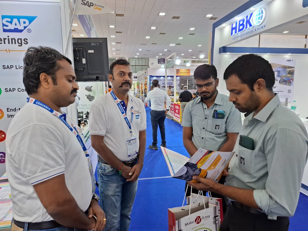 enoahisolution's tweet photo. โจDay 2 at #INTEC2024 and the energy is incredible! SMEs are loving the #SAPBusinessOne solutions at the #eNoah booth. It's not just about business growth; it's about powering potential. Come see what the buzz is about! #TechInnovation #SMEs #ERP #SAPB1 #Coimbatore #Codissia https://t.co/r9DsOhFrCV