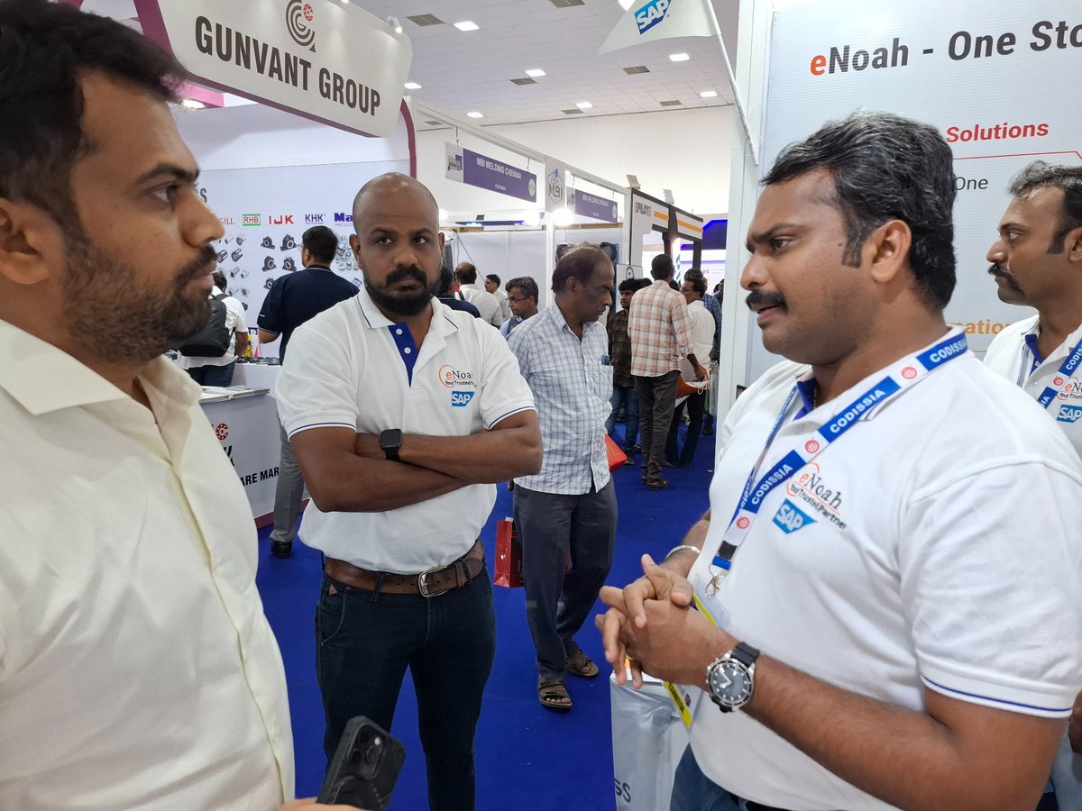 enoahisolution's tweet photo. โจDay 2 at #INTEC2024 and the energy is incredible! SMEs are loving the #SAPBusinessOne solutions at the #eNoah booth. It's not just about business growth; it's about powering potential. Come see what the buzz is about! #TechInnovation #SMEs #ERP #SAPB1 #Coimbatore #Codissia https://t.co/r9DsOhFrCV