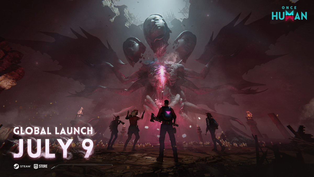 OnceHuman_'s tweet photo. Mark your calendars! Once Human officially releases on July 9th, 2024 (Pacific Time).

We can't wait for you to dive into our post-apocalyptic world. Prepare for a journey into the unknown.

Wishlist on Steam: https://t.co/NMc9DebYZY

#OnceHuman #SummerGameFest https://t.co/ceYekRY26v