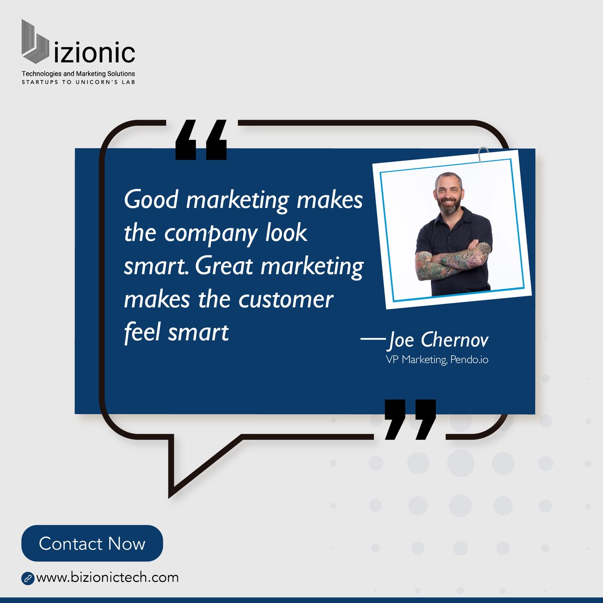 bizionictech's tweet photo. Good marketing makes the company look smart. Great marketing makes the customer feel smart." 🌟
Let us help you with great marketing at Bizionic Tech. 💡
@jchernov @pendoio @Marketing @MarketingProfs @JeanMarcLeger1
#FridayQuotation #MarketingWisdom #JoeChernov #Pendo https://t.co/nLY6ITZ68E