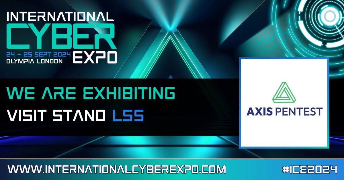 🎉 We are excited to announce that Axis Pentest will be exhibiting at International Cyber Expo 2024! 🌐

Visit them on Stand L55 - Register and secure your pass now! 🔗 hubs.la/Q02z4jkb0

#ICE2024 #cybersecurity #cyberawareness #threatintelligence