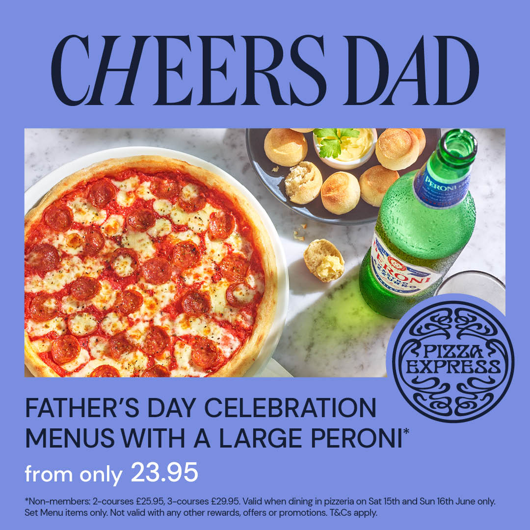 hq_watford's tweet image. It’s a big day for Dad this weekend, with the football and Father’s Day landing on the very same Sunday. Treat Dad to his favourites this Father’s Day with @PizzaExpress. 

#atriawatford #pizzaexpress #FathersDay #Football #Euro2024
