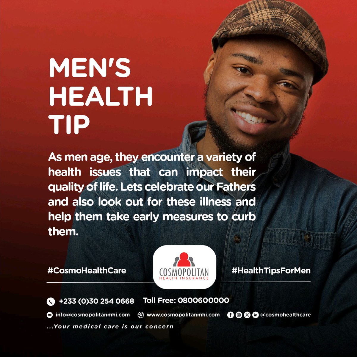 cosmohealthcare's tweet photo. This month is MEN'S HEALTH AWARENESS!
Stay with us as we navigate through various MEN'S HEALTH TIPS...
Did you know...?
Stay Tuned! Stay Inforned! Stay Healthy with COSMOPOLITAN HEALTH INSURANCE.
#MensHealthTips
#CosmoHealthCare
#June2024
#MonthlyHealthTips https://t.co/5kePlLAckl