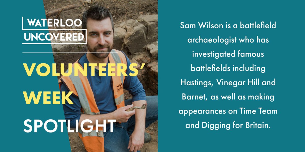DigWaterloo's tweet photo. This #VolunteersWeek we’re highlighting just a few of our many wonderful, long-time volunteers - today's spotlight is on archaeologist Sam! https://t.co/lM655aU5EU