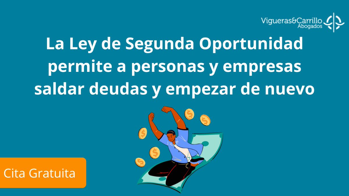 La Ley de Segunda Oportunidad permite a personas y empresas saldar deudas y empezar de nuevo. ¿Necesitas ayuda para acogerte a ella? Contáctanos. #SegundaOportunidad #Deudas