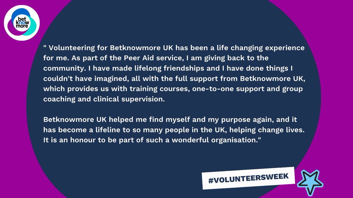 Betknowmore's tweet photo. Meet Fiona, our dedicated Peer Supporter for the 
@aidpeer service at BKM. Read about the positive impact volunteering with BKM has had on her life. Thinking about volunteering with BKM? 
Click the link to apply today!
https://t.co/DTbX0HVAZM 
#volunteersweek #gamblingharm https://t.co/J2kfVRkIyT