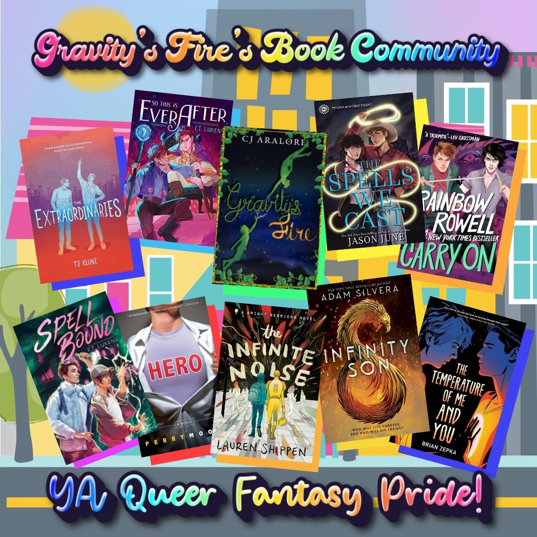 #FantasyIndiesJune 7: Comp Titles &amp; #QueerPrompts June 7: What books would be part of your story's community? 📚

👨🏼‍💻 by TJ Klune
👑 by @ftlukens
🤠 by <a href="/heyjasonjune/">Jason June (like Mary-Kate)</a>
🧛🏻‍♂️ by <a href="/rainbowrowell/">Rainbow Rowell</a>
🧙 by @ftlukens
🦸‍♂️ by Perry Moore
💗 by @laurenshippen
🔥 by <a href="/AdamSilvera/">ADAM</a>
🌡️ by <a href="/brianzepka/">Brian Zepka</a>