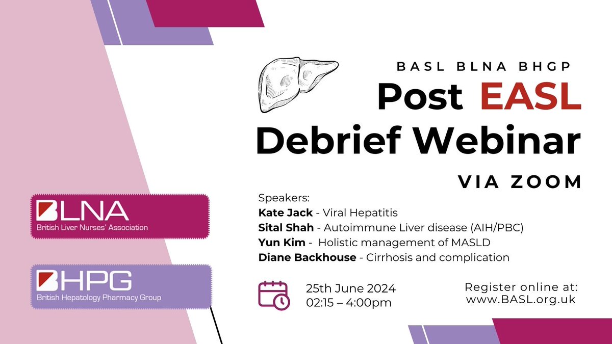 Registration is now open for the BHPG and BLNA Post EASL Debrief Webinar
Register HERE&gt;us02web.zoom.us/webinar/regist…  Free to attend