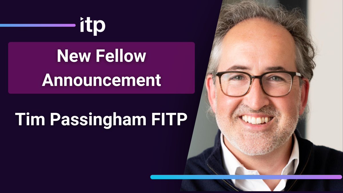 Meet ITP's latest Fellow!
Find out more about Tim on the website
theitp.org/itp-fellowship… #ITPfellows #fellowship #professionalrecognition