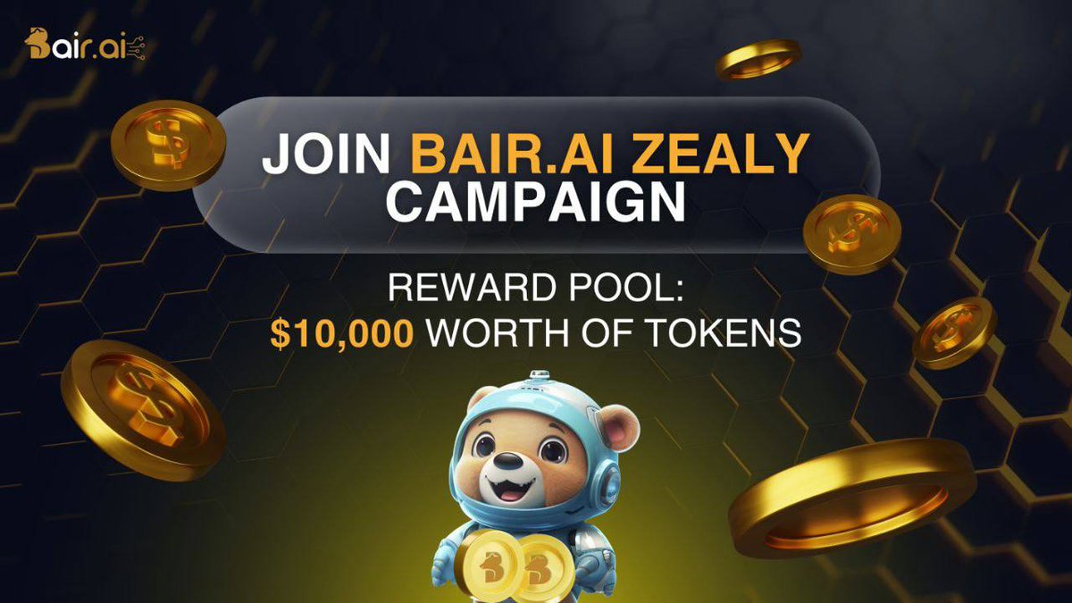 CryptoSolutionG's tweet photo. 🚀 JOIN THE https://t.co/qXzM7UM1do ZEALY CAMPAIGN! 🚀

Exciting news, Bairites! Our Zealy Campaign is here with a $10,000 token reward pool! 🔥

🏆 Top 10: $100 worth of tokens each
🏆 Top 11-300: $30 worth of tokens each
👥 30 Random Participants: $10 worth of tokens each

Start: June 7 | 9:00 AM UTC
End: August 7 | 11:59 PM UTC

Rewards will be airdropped 💰

Don't miss out—join the fun and earn rewards ➡️ https://t.co/vhMHhoH9NK

#zealy #AI #GenAI #Web3 #Web4 #airdrop #campaign #rewards #Crypto #giveaway