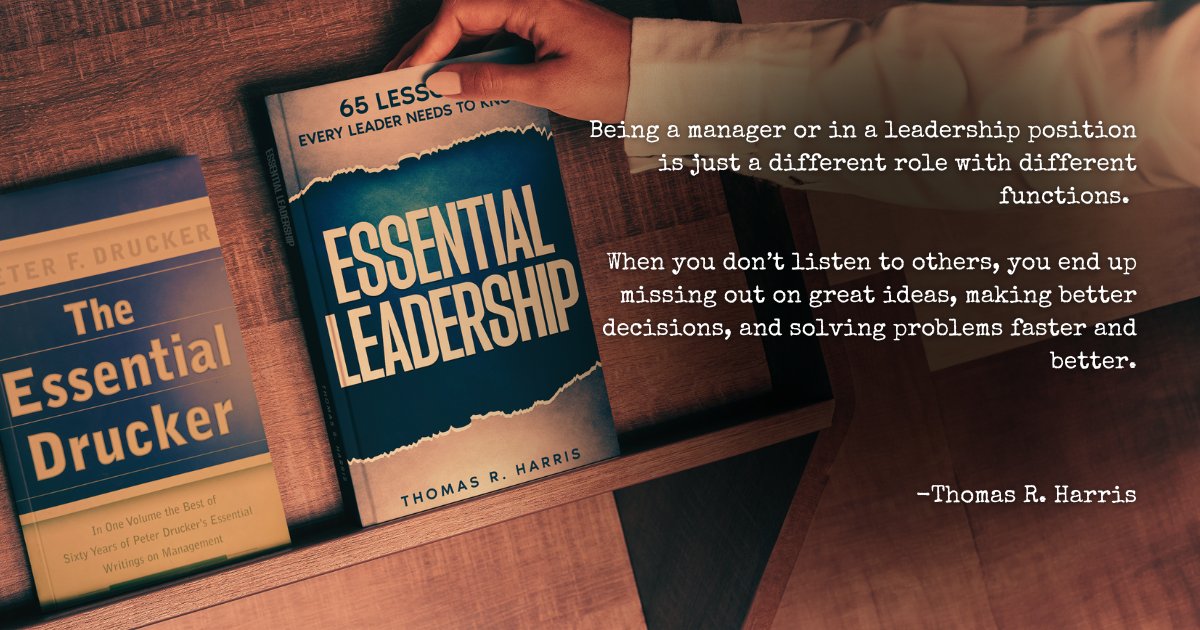 TheESkills's tweet photo. Being a manager or in a leadership position is just a different role with different functions. When you don’t listen to others, you end up missing out on great ideas, making better decisions, and solving problems faster and better. https://t.co/bbB9c3b8ji