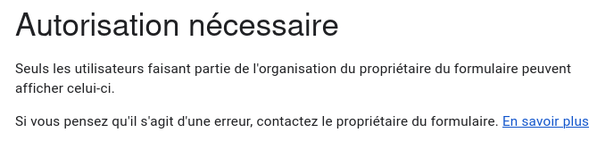 marcquinton's tweet photo. le mécanisme d'inscription n'est pas fonctionnel ; le formulaire (google-form) n'est pas accessible aux usagers lambda. https://t.co/SKTIj849RY