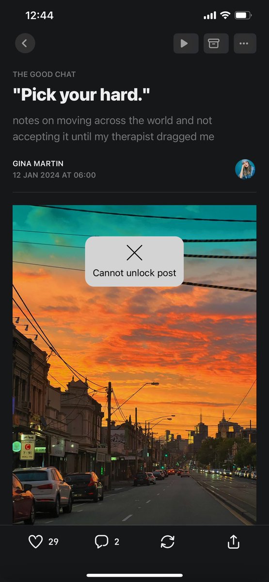ahope1's tweet photo. @substack i can never unlock free posts even when Substack is TELLING me i should be able to? What's going on? https://t.co/s5zPnphEgY
