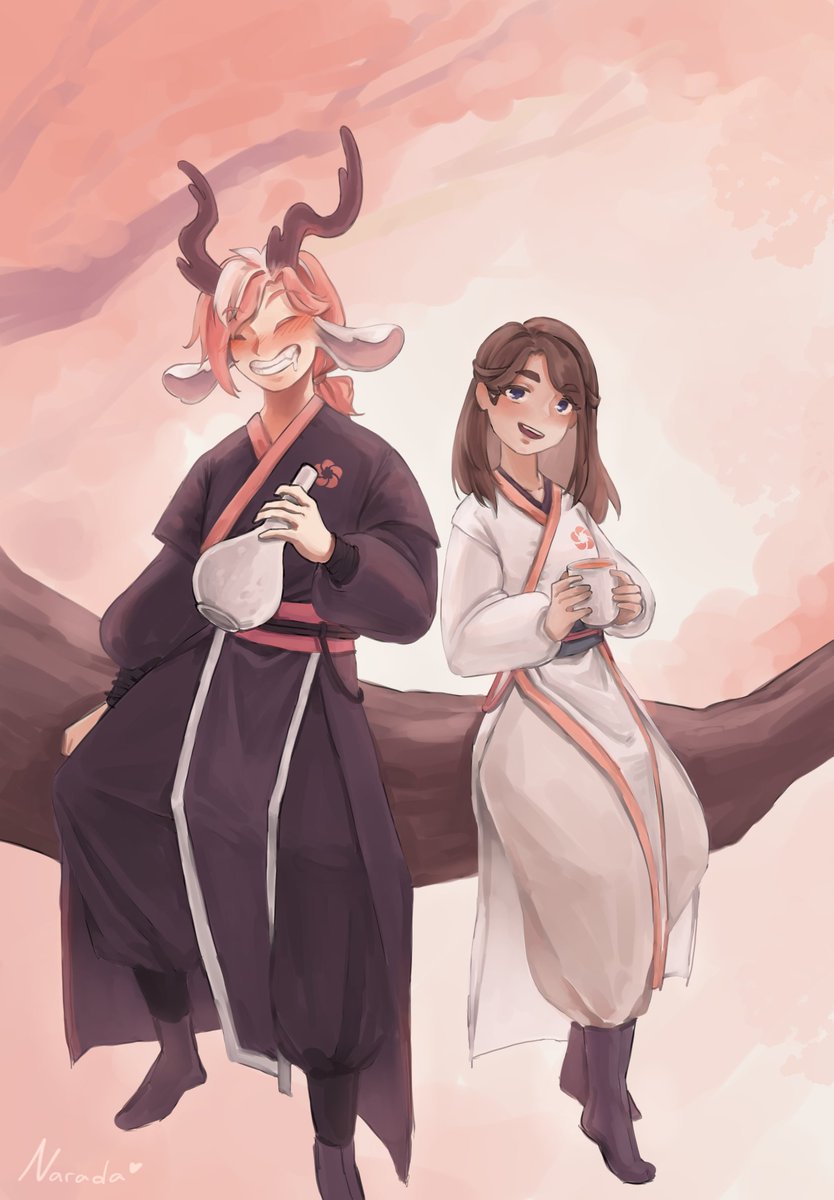 03Narada's tweet photo. Us in Return of the blossoming blade Au #digitalart https://t.co/72p9GnPAWu
