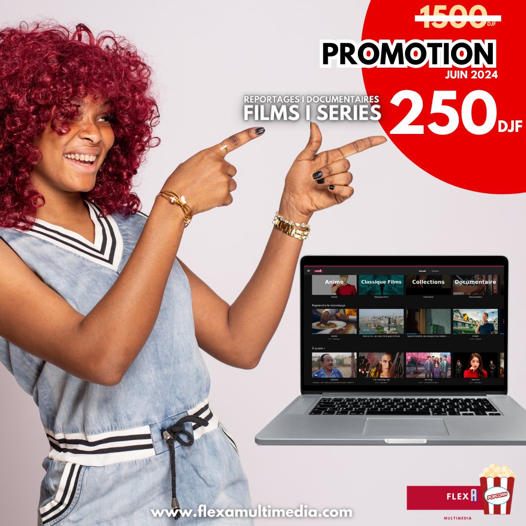 flexamultimedia's tweet photo. 📢Oyé oyé ! C'est lancé ! 

Profiter de notre promo à 250djf pour juin 2024 ! Inscrivez-vous dès maintenant sur le lien suivant : 
https://t.co/ofjyv2UZ2c

#Promojuin2024 #Streaming #Djibouti #OnflexA https://t.co/fq86lnJbB1