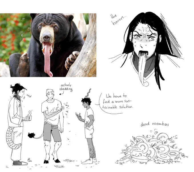 Sun bears are so Toshiro coded to me tbh
Also expanding on the chimera dorm idea 🍡 
